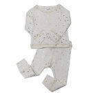 NWT Mud Pie Baby Girls Metallic Gold Star White Shirt Pants Outfit Set