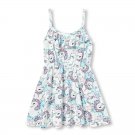 NWT The Childrens Place Unicorn Girls Sleeveless White Dress 3T 4T 5T