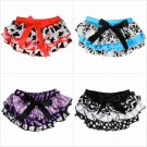 NWT JuDanzy Baby Girls Cow Print Damask Ruffle Satin Diaper Cover Bloomers