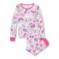NWT The Childrens Place Doodle Emoji Pink Girl Long Sleeve Cotton Pajamas Set