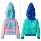 NWT Dreamworks Trolls Branch Twins Girls Hooded Sweater Hoodie Jacket