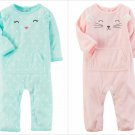NWT Carters Baby Girls Owl Mouse Character Fleece Romper Jumpsuit Sleeper