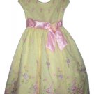 Jona Michelle Girls Yellow Floral Short Sleeve Dress Size 7