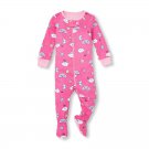 NWT The Childrens Place Rainbow Girls Pink Stretchie Footed Sleeper Pajamas