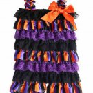 NEW Baby Girl Halloween Petti Lace Satin Ruffle Romper Sunsuit