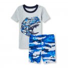 NWT The Childrens Place T-Rex Camouflage Dinosaur Boys Short Sleeve Pajamas Set