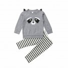 NWT Racoon Boys Gray Long Sleeve Shirt & Pants Outfit Set 18 M 2T 3T 4T