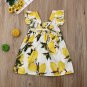 NWT Girls Lemon Citrus White Yellow Sleeveless Dress 2T 3T 4T5T