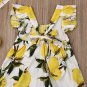 NWT Girls Lemon Citrus White Yellow Sleeveless Dress 2T 3T 4T5T