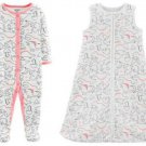 NWT Carters Dinosaur Baby Girls Footed Sleeper Pajamas Sleep Bag