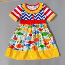 NEW Girls Boutique Fish Under Sea Ocean Short Sleeve Blue Ruffle Dress