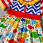 NEW Girls Boutique Fish Under Sea Ocean Short Sleeve Blue Ruffle Dress