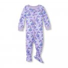 NWT The Childrens Place Unicorn Purple Girls Stretchie Footed Sleeper Pajamas