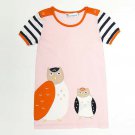 NEW Girls Pink Owl Short Sleeve Shift Dress 2T 3T 4T 5T