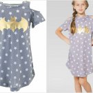 NWT DC Comics Batgirl Batman Gray Cold Shoulder Nightgown Pajamas