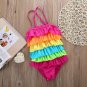 NEW Girls Ruffle Rainbow Swimsuit Bathing Suit 4-5 5-6 6-7