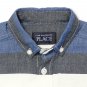 NWT The Childrens Place Boys Blue Long Sleeve Striped Oxford Button-Down Shirt