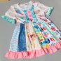 NEW Girls Boutique Feather Multi-Print Short Sleeve Ruffle Dress