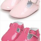 NEW Baby Girl Light Pink Faux Leather Mary Jane Crib Shoes 0-6 6-12 12-18 M