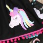 NWT Unicorn Girls Long Sleeve Black Tunic & Leggings Outfit Set 4 5 6
