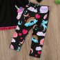 NWT Unicorn Girls Long Sleeve Black Tunic & Leggings Outfit Set 4 5 6