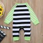 NEW Baby Boys Pumpkin Jack o Lantern Halloween Striped Romper Jumpsuit Outfit