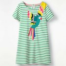 NEW Parrot Girls Green Striped Short Sleeve Shift Dress 2T 3T 4T 5T