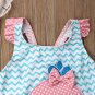 NEW Girls Blue Whale Swimsuit Bathing Suit 2T 3T 4T 5T 6