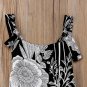 NWT Girls Black Floral Floral Sleeveless Flare Romper Jumpsuit Sunsuit