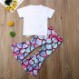 NWT Mermaid Girls Silver Shell Crop Top Fish Scale Flare Leggings Outfit Set