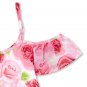 NWT The Childrens Place Girls Floral Rose Print Pink Woven Off Shoulder Dress
