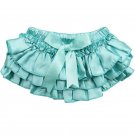 NWT JuDanzy Baby Girls Turquoise Aqua Satin Ruffle Bloomers Diaper Cover 6-24 M