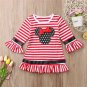 NWT Minnie Mouse Girls Red Striped 3/4 Sleeve Ruffle Tunic Dress 2T 3T 4T 5T