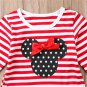 NWT Minnie Mouse Girls Red Striped 3/4 Sleeve Ruffle Tunic Dress 2T 3T 4T 5T