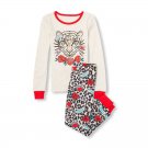 NWT The Childrens Place Glitter Tiger Girl Long Sleeve Pajamas Set 8 10 12 14 16
