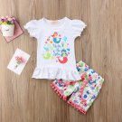 NEW Mermaid Under the Sea White Short Sleeve Shirt Shorts Outfit Set 2T 3T 4T 5T