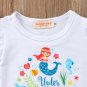 NEW Mermaid Under the Sea White Short Sleeve Shirt Shorts Outfit Set 2T 3T 4T 5T