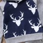 NWT Baby Boys Reindeer Blue Gray Hoodie Hooded Shirt & Pants Sweat Suit Outfit