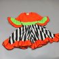 NEW Boutique Girls Orange Black Striped Short Sleeve Halloween Ruffle Dress