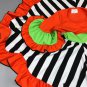 NEW Boutique Girls Orange Black Striped Short Sleeve Halloween Ruffle Dress