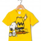 NWT Peanuts Charlie Brown Snoopy Boys Yellow Short Sleeve Shirt 4T 5T
