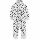 NWT Carters Baby Girls Ivory Heart Print Fleece Romper Jumpsuit