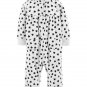 NWT Carters Baby Girls Ivory Heart Print Fleece Romper Jumpsuit