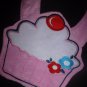 NEW Carter's Pink Cherry Birthday Cupcake Baby Girl Terry Cloth Teething Bib
