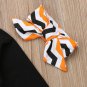 NEW Halloween Ghost Girls Black Long Sleeve Tunic Chevron Leggings Outfit Set