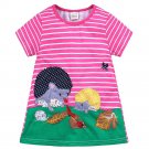 NWT Hedgehog Girls Pink Striped Short Sleeve Shift Dress 4 5 6
