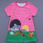 NWT Hedgehog Girls Pink Striped Short Sleeve Shift Dress 4 5 6