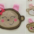 NEW Monkey Baby Girl Pink Terry Cloth Teething Drool Bib