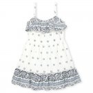 NWT The Childrens Place Girls Floral White Sleeveless Ruffle Dress
