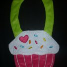 NEW Carter's Pink Birthday Cupcake Baby Girl Terry Cloth Teething Drool Bib